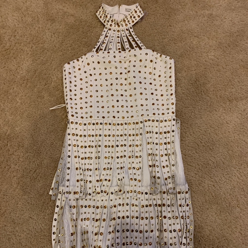 Alice and Olivia leather studded dress